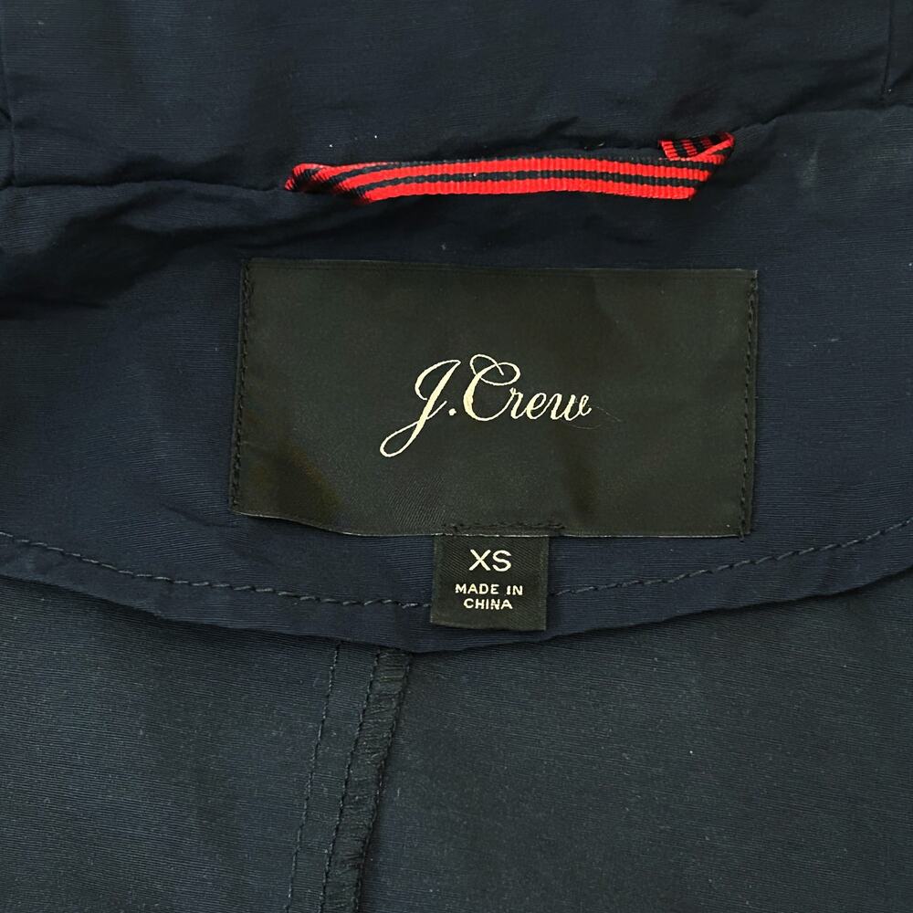 J Crew Perfect lightweight jacket hooded navy XS - Picture 9 of 12